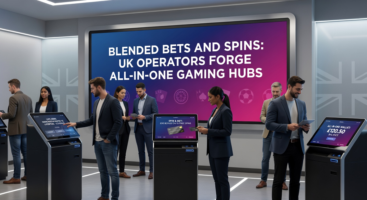 Screenshot of a unified online gaming dashboard showing sports betting odds alongside slot reels and shared wallet balance on a UK operator's platform