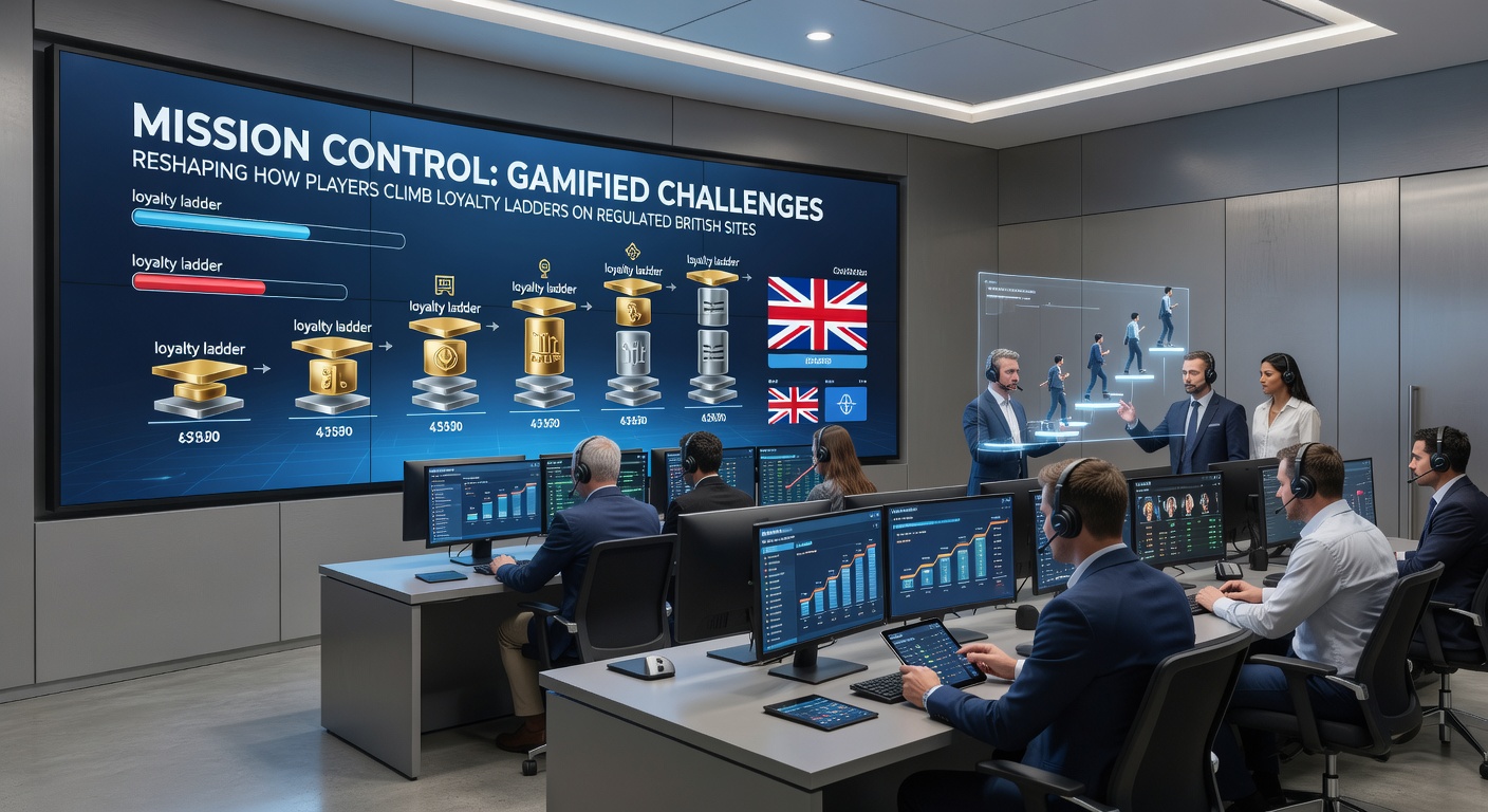 Players engaging with mission-based challenges on a regulated British casino platform interface