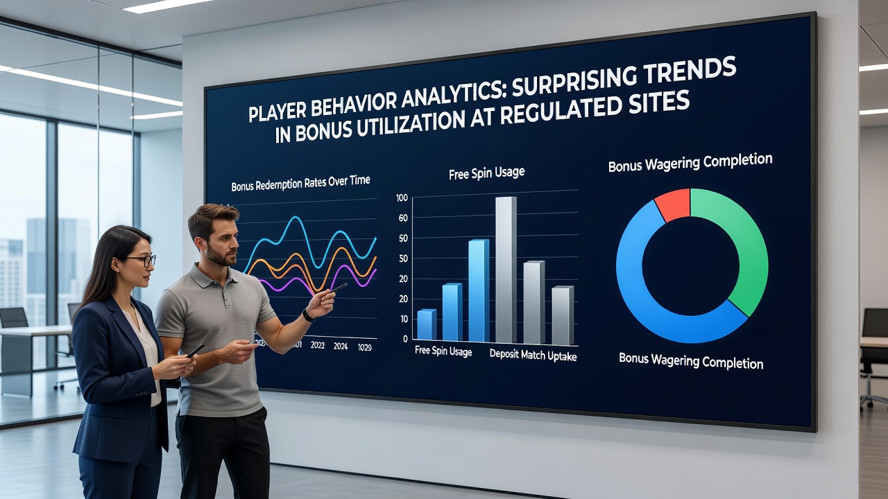 Heatmap visualization of bonus redemption times and game type preferences among regulated site users