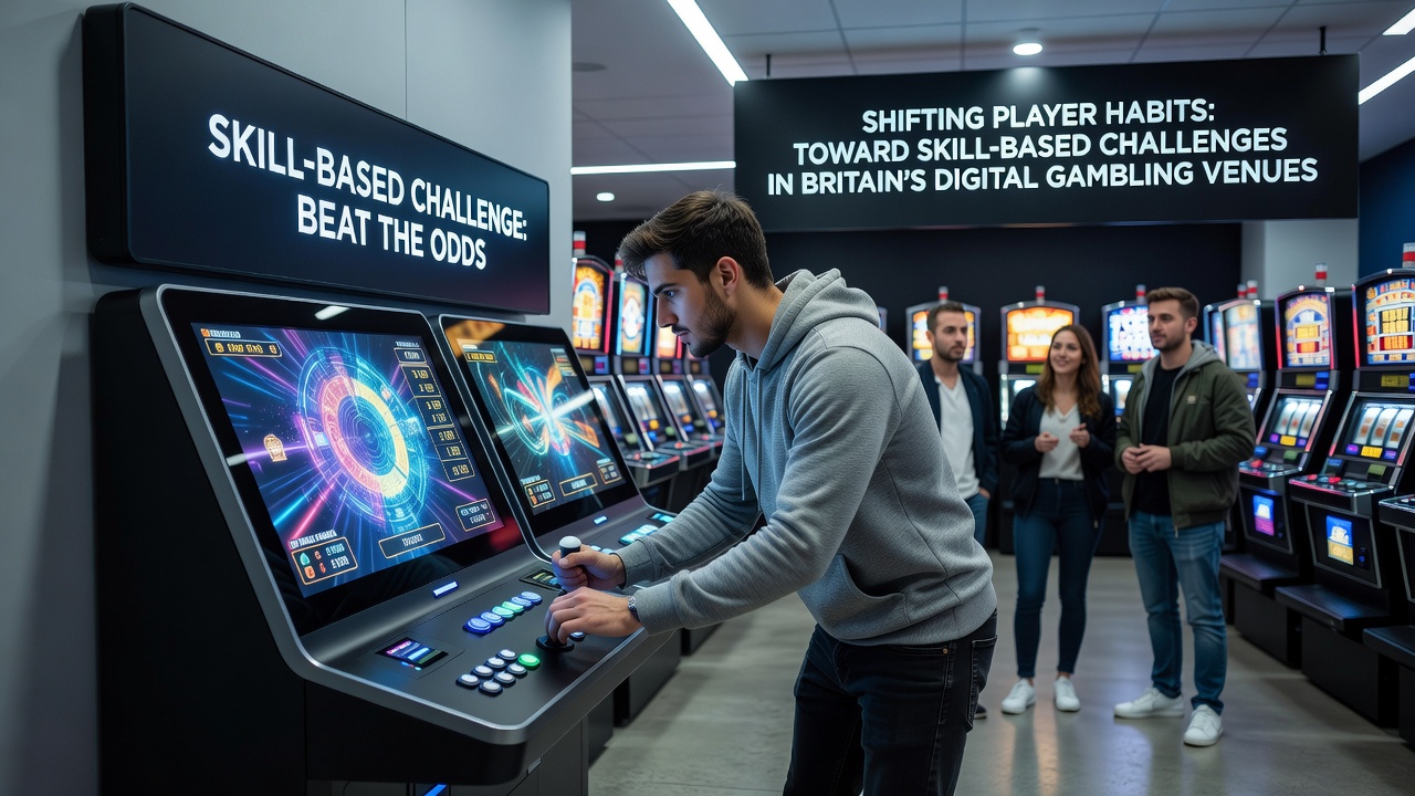 Digital interface showing skill-based casino challenges popular in UK venues