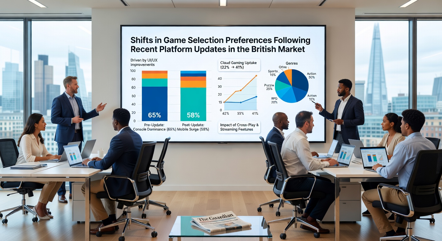 Infographic showing data trends in British game category preferences post platform updates