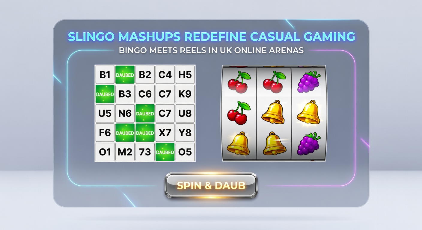 Close-up of a Slingo mashup bonus round with exploding reels, marked bingo lines, and jackpot meters lighting up on a mobile device