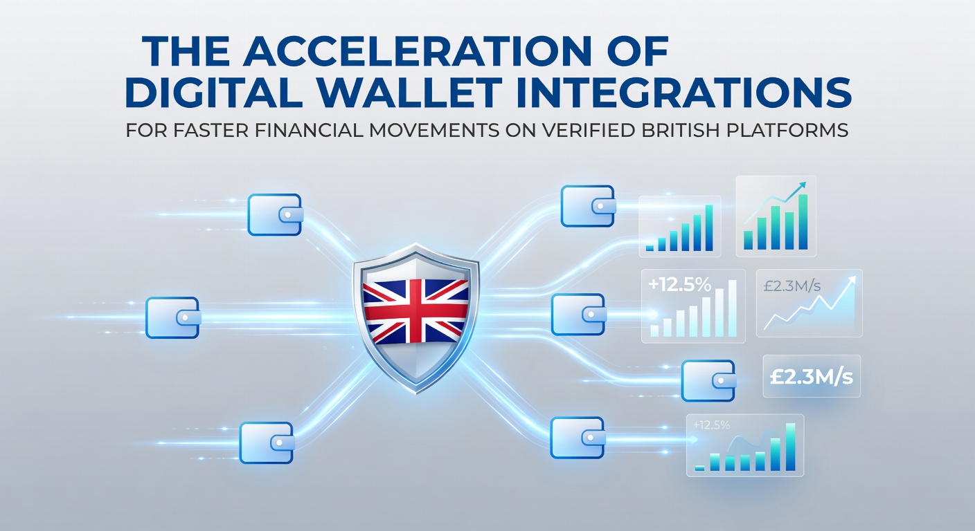 Digital wallet integration dashboard showing instant transaction options on a verified British platform interface