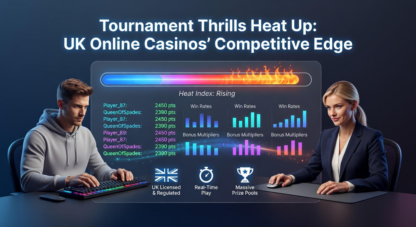 Excited players on mobile devices entering a live online casino tournament, with glowing leaderboards and prize notifications