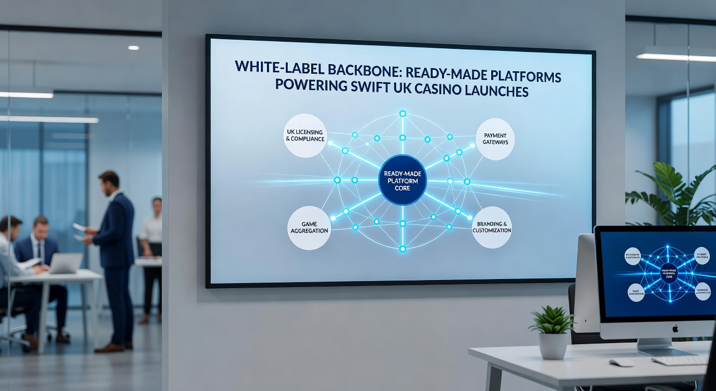 Infographic illustrating white-label platform workflow from setup to live launch with timelines and icons