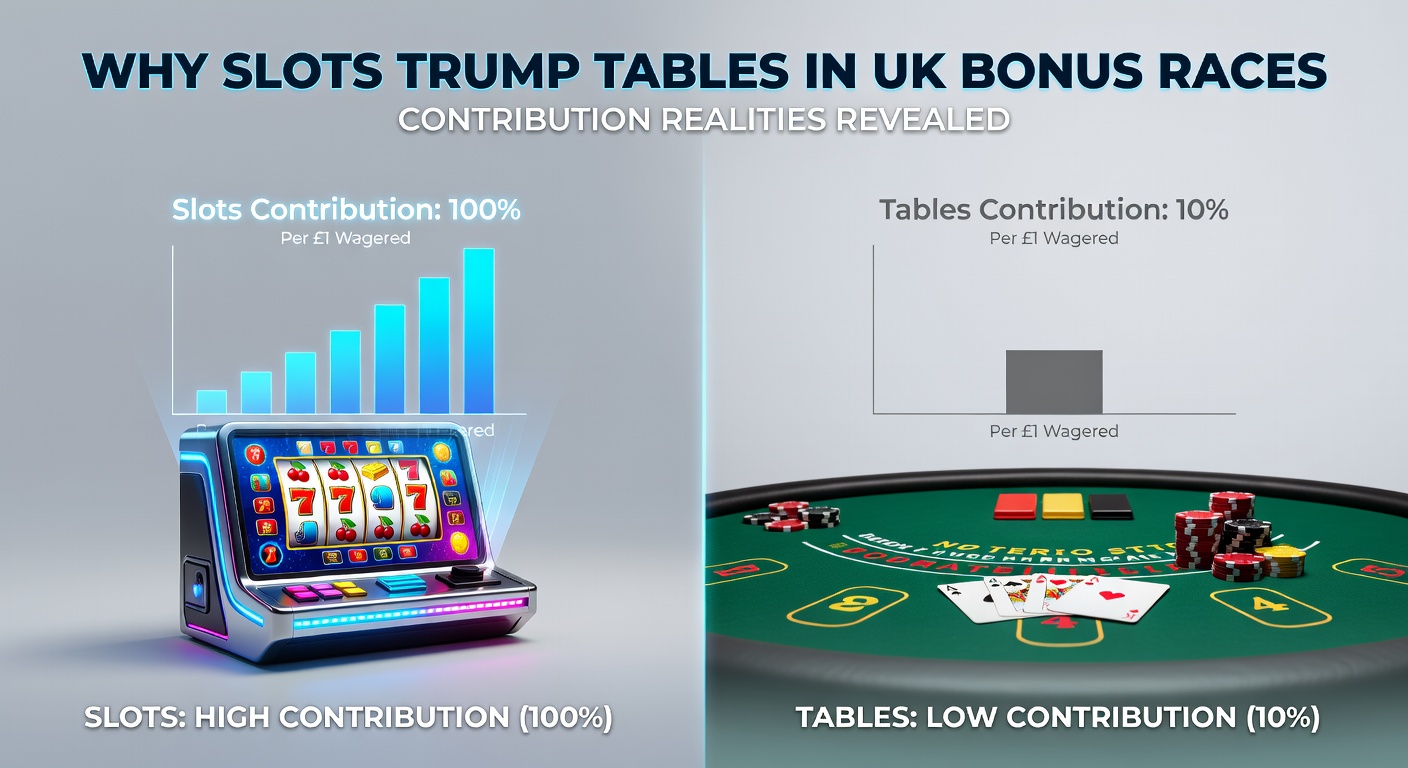 Leaderboard graphic showing slots players surging past table game competitors in a UK casino bonus race